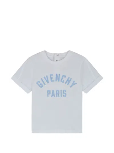 Givenchy Babies' Logo-embroidered T-shirt In Gray