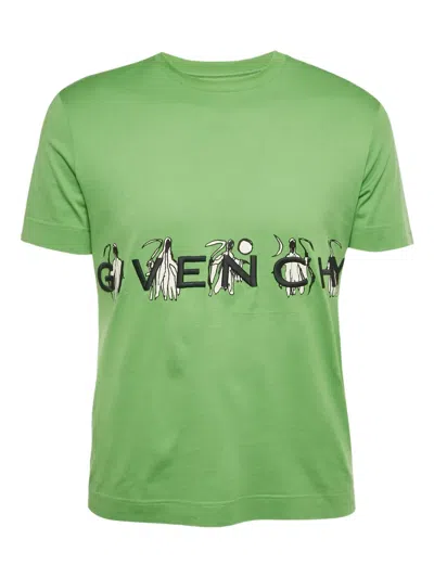 Pre-owned Givenchy Logo Embroidered T-shirt In Green