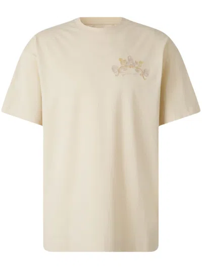 Givenchy Logo-embroidered T-shirt In Neutrals