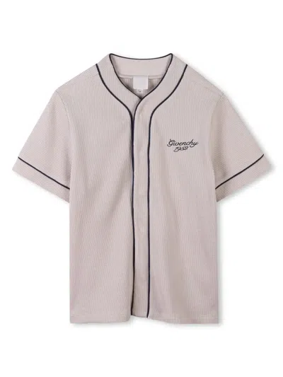 Givenchy Kids' Logo-embroidered T-shirt In Nude