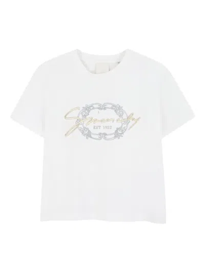 Givenchy Kids' Logo-embroidered T-shirt In White