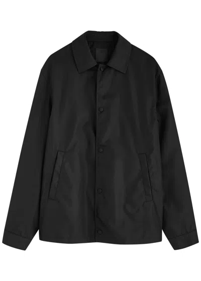 Givenchy Logo-embroidered Taffeta Overshirt In Black