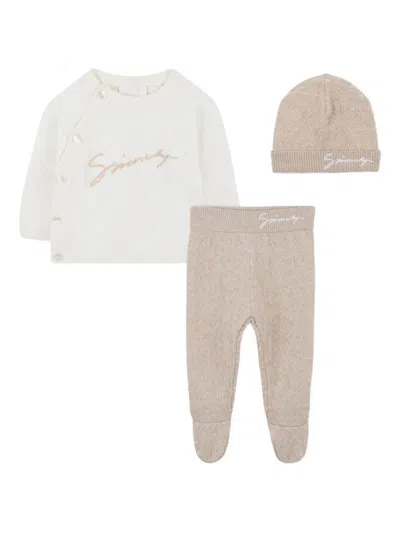 Givenchy Babies' Logo-embroidered Three-piece Set In White