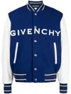 GIVENCHY LOGO-EMBROIDERED TWO-TONE BOMBER JACKET