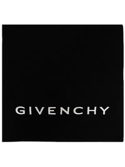 GIVENCHY LOGO-EMBROIDERED WOOL-CASHMERE SCARF