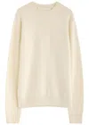 Givenchy Mens Ecru Brand-embroidery Crewneck Cotton Jumper In Cream