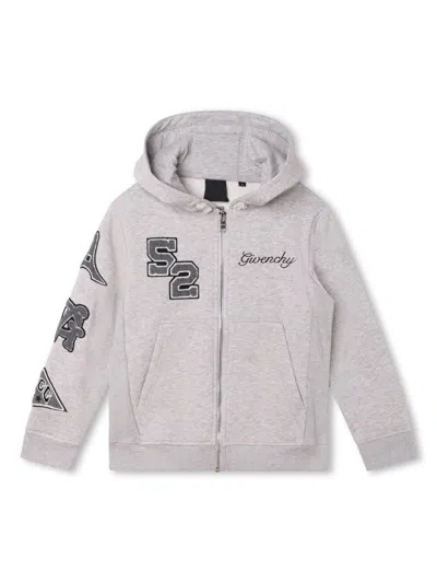 Givenchy Kids' Logo-embroidered Zip-up Hoodie In Multi