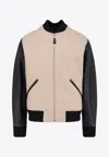 Givenchy Silk Nylon Jacket Contrast Sleeves Pockets In Neutral