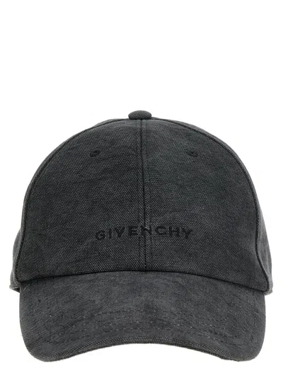 Givenchy Logo Embroidery Baseball Cap Hats In Grey