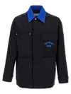 Givenchy Logo Embroidery Overshirt Puffer Jackets Blue In Blue