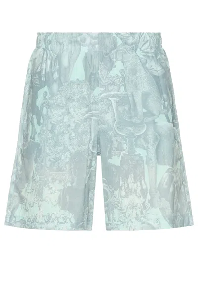 Givenchy Logo Embroidery Swim Shorts In Prussian Blue & Grey