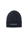 Givenchy Logo Embroidery Wool Hat In Blue