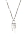 Givenchy Logo-engraved Lock Necklace In Silver