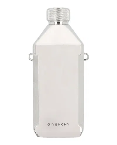Pre-owned Givenchy Logo Engraved Stainless Stee Shirtl Water Bottle In Silver