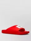 Givenchy Red Polyurethane Label Slide Flat Sandal In Red