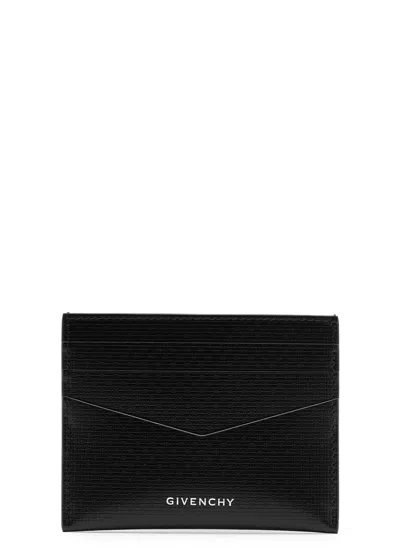 Givenchy Logo Glossed Leather Card Holder In Black
