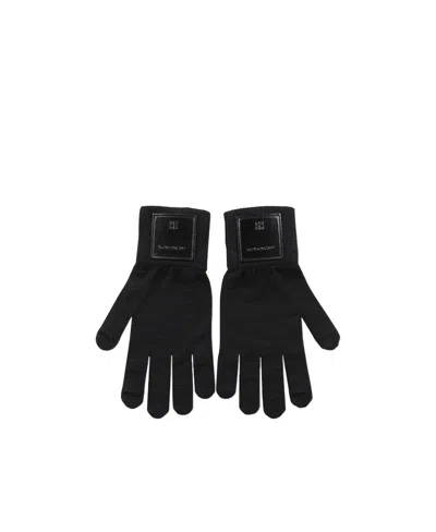 Givenchy Logo Gloves In Black