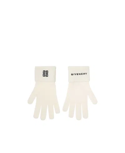 Givenchy Logo Gloves In White