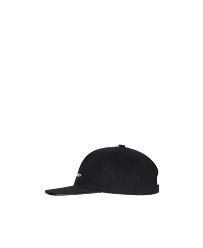 Givenchy Round Visor Cap With Embroidered Logo In Black