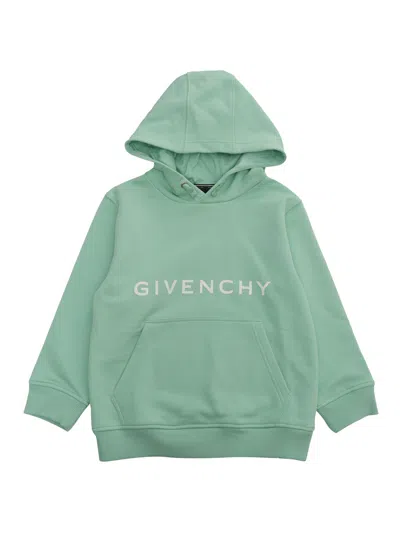 Givenchy Kids' Logo Hoodie In Green