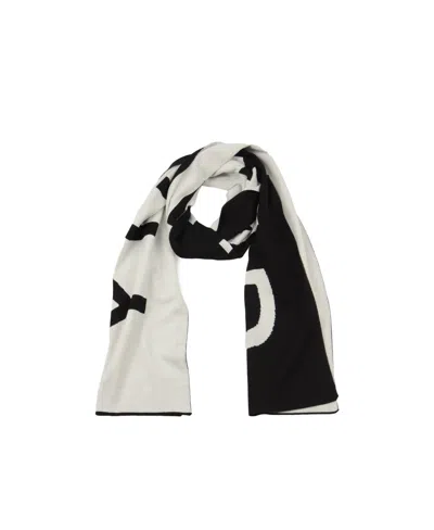 Givenchy Logo Inlaid Knitted Scarf In Black