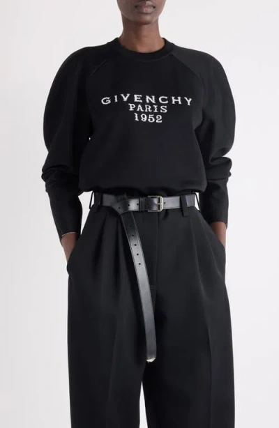 Givenchy Womens Black Brand-intarsia Round-neck Wool And Cashmere Sweater