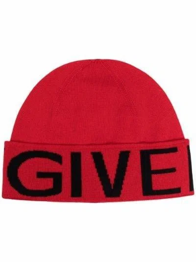 Givenchy Logo Intarsia Knit Beanie In Multicolour