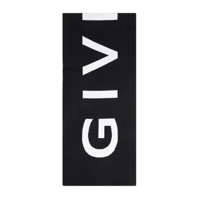 Givenchy Logo Intarsia Scarf In Black
