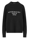 Givenchy Wool Blend Crew Neck Sweater With Ribbed Cuffs And Hem In Black