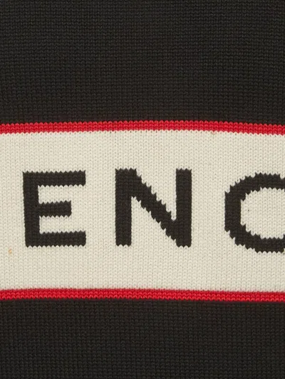 Pre-owned Givenchy Logo Intarsia Sweater In Black