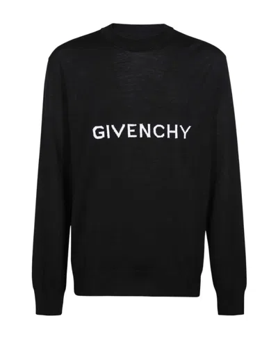Givenchy Archetype Logo Embroidered Sweatshirt In Black