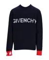 Givenchy Logo-intarsia Wool Jumper In Blue