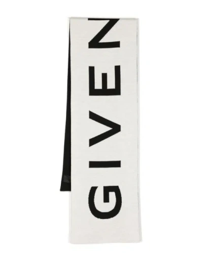 Givenchy Logo-intarsia Wool Scarf In Black