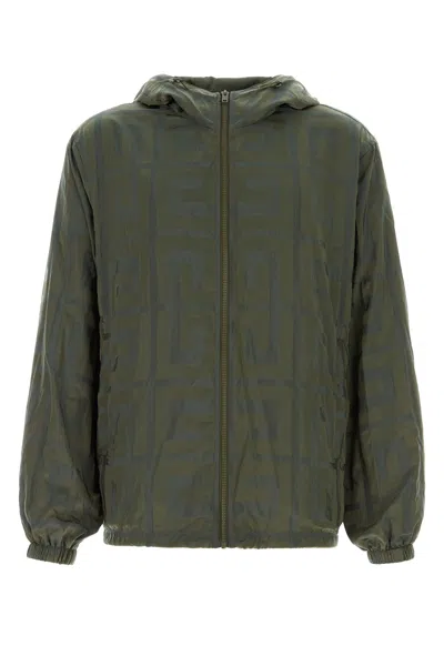 Givenchy Logo Jacquard Nylon Jacket In Green