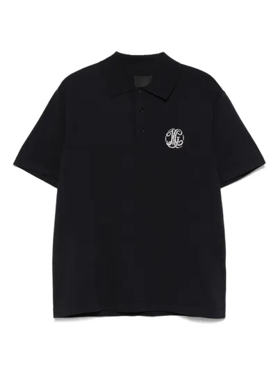 Givenchy Logo-jacquard Polo Shirt In Blue
