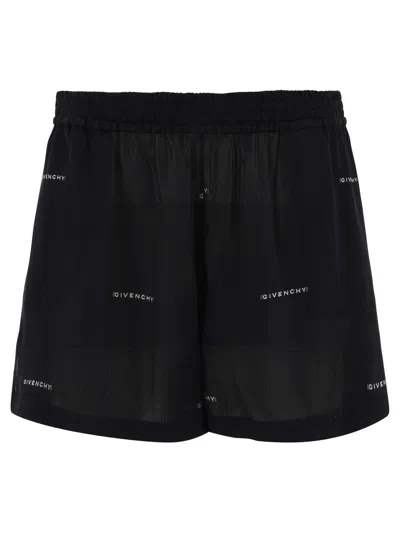 Givenchy Logo Jacquard Shorts In Black