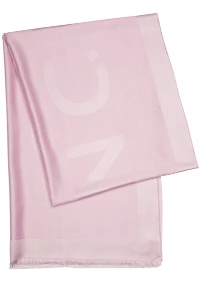Givenchy Logo-jacquard Silk-blend Scarf In Light Pink