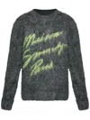 Givenchy Mohair Blend Crew Neck Sweater With Graphic Print In Grey