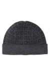 Givenchy Logo Jacquard Wool & Cashmere Beanie In Gray