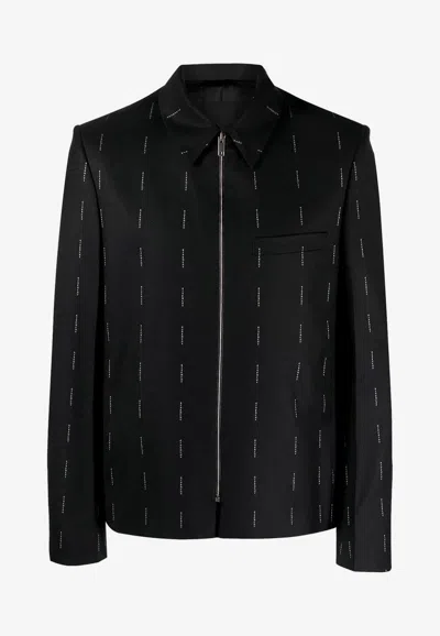 GIVENCHY LOGO JACQUARD ZIP-UP JACKET