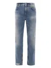 Givenchy Distressed Slim Jeans In Blue