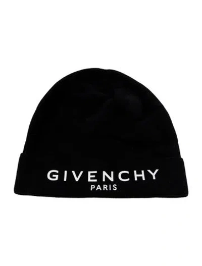 Pre-owned Givenchy Logo Knit Beanie Hat In Black