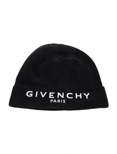 Pre-owned Givenchy Logo Knit Beanie Hat In Black