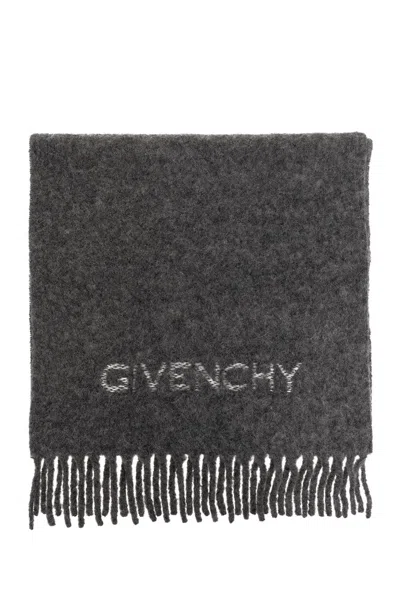 Givenchy Logo Knit Intarsia In Grey
