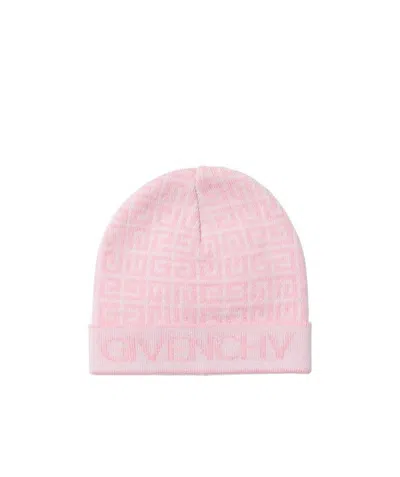 Givenchy Logo Knitted Hat In Pink