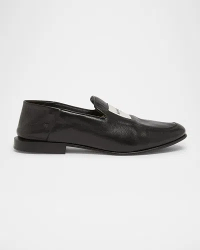 Givenchy Logo Label Leather Loafers In Brown
