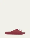 Givenchy Label Flat Mules In Rubber In Red