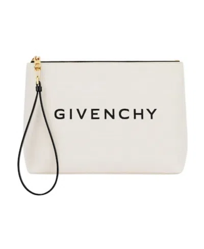 Givenchy Logo-print Leather Makeup Bag In White