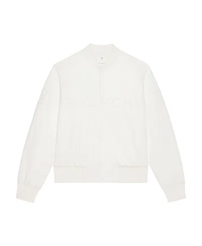 Givenchy Logo-embroidered Leather Jacket In White