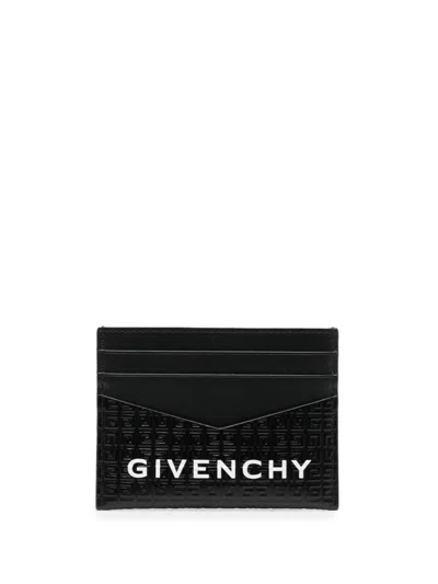 Givenchy Logo Leather Card Case In Black
